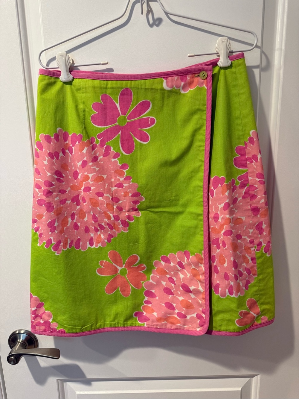 Lilly Pulitzer Vintage Floral Print Reversible Wrap Skirt